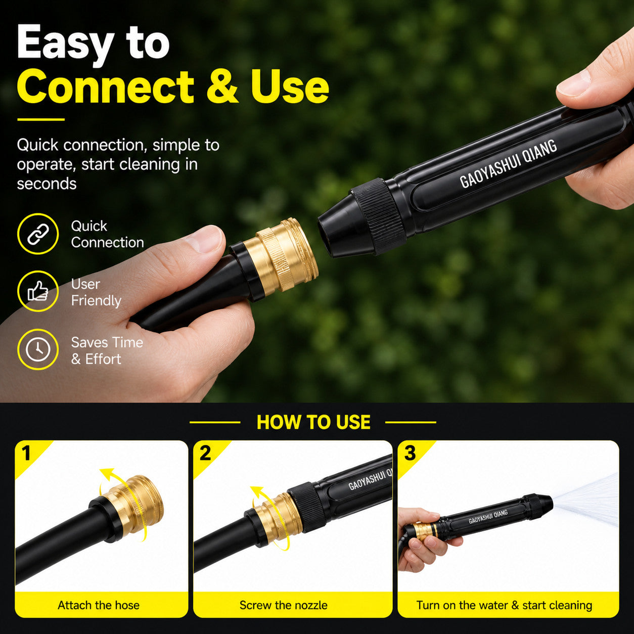 High Pressure Water Spray Gun Hose Nozzle Car Garden Cleaning Tool