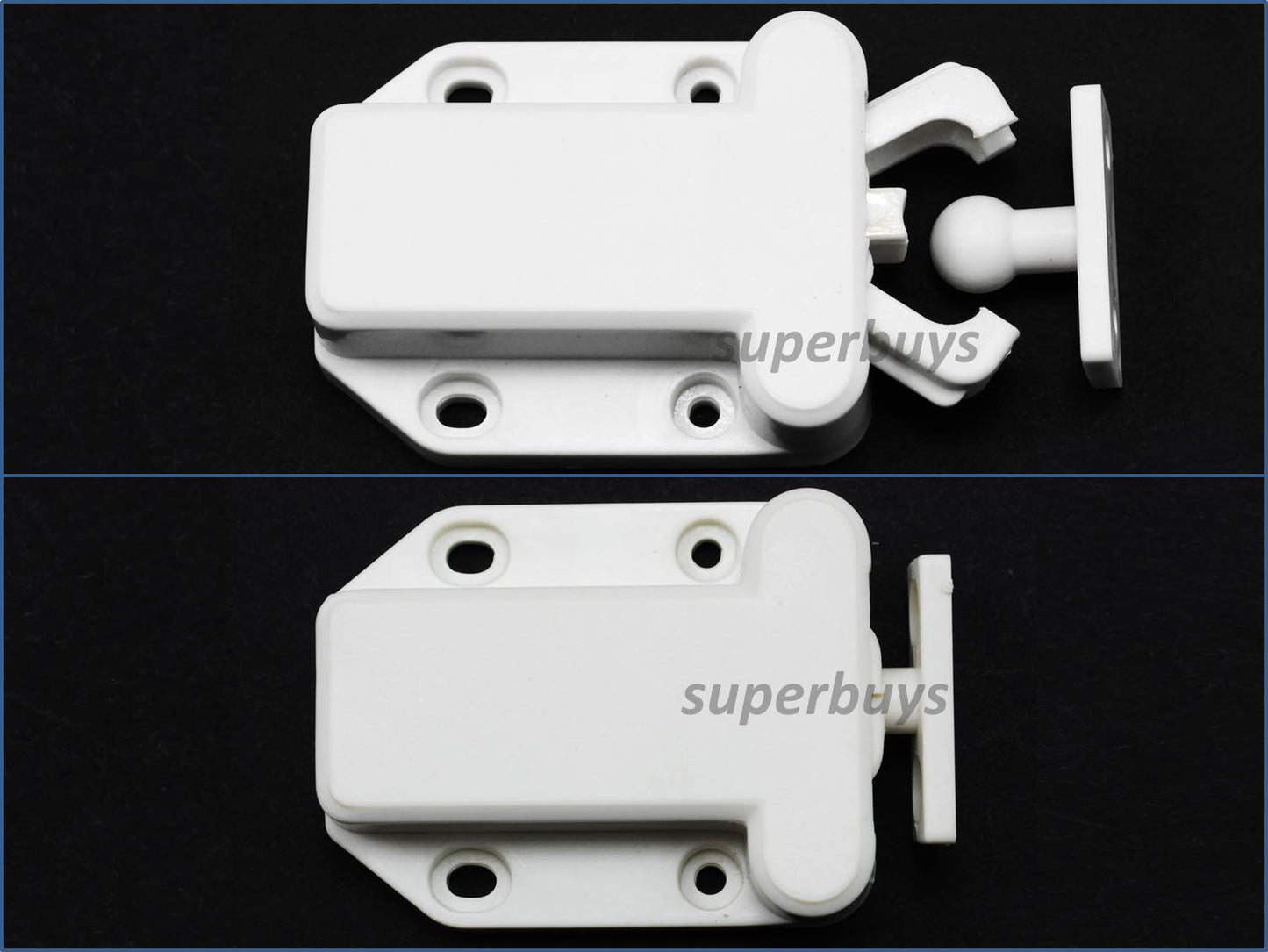 2 Set White Beetle Touch Latch Push In To Open Drawer Cabinet Door Catch Lock