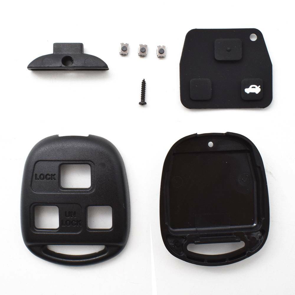 Car Remote Key Shell Fob Case Compatible with Toyota FJ Cruiser Land Cruiser 3 Button Pad