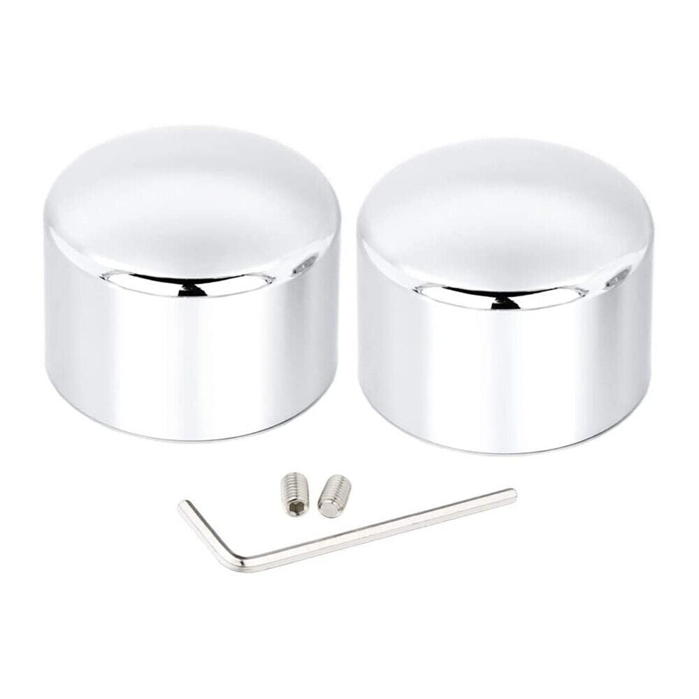 Chrome Front Axle Cap Nut Covers Compatible With Harley Davidson Dyna Heritage