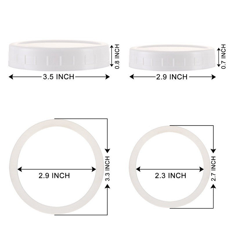 10-100 Wide Mouth Lids For Mason Jar Plastic Leak Proof Bottle Storage Cap Cover