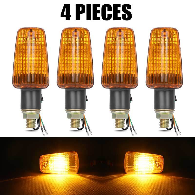 4X Universal Motorcycle Turn Signal Light Indicator Blinker Amber Bulb Lamp 10MM