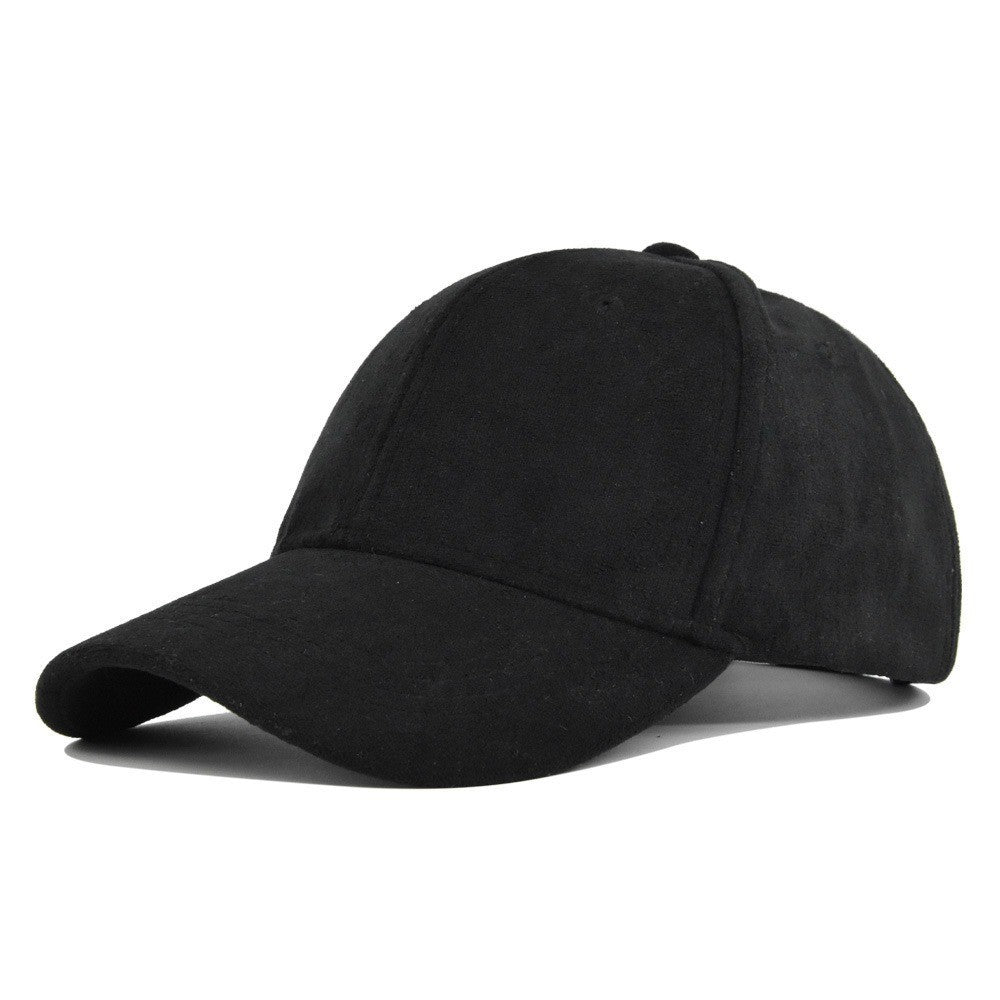 Solid Color Men Women Trucker Suede Baseball Hat Soft Dad Snapback Cap