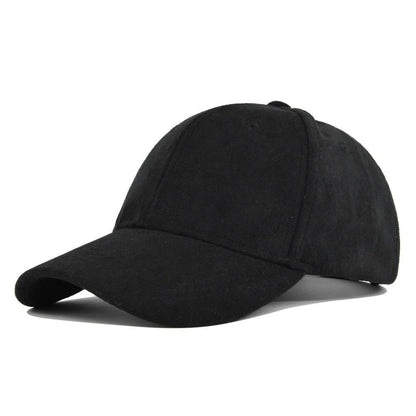 Solid Color Men Women Trucker Suede Baseball Hat Soft Dad Snapback Cap