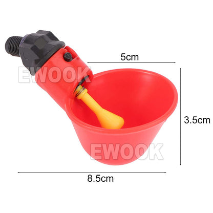 10x Automatic Cups Water Feeder Drinker Chicken Waterer Poultry Chook Bird VIC