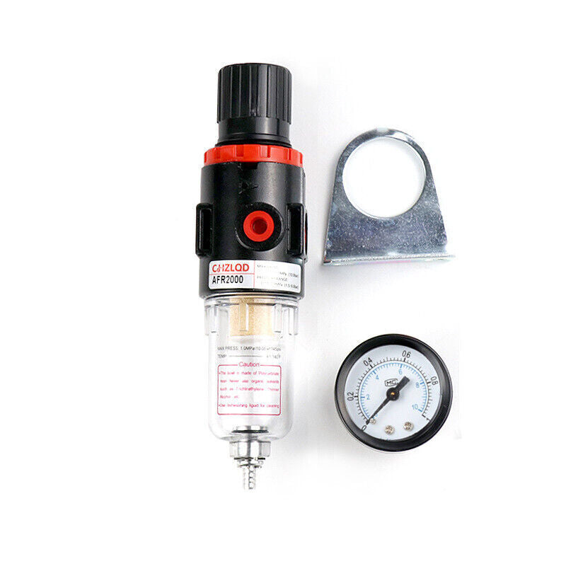 1/4'' Air Compressor Filter Water Separator Trap Tools Kit With Regulator AU