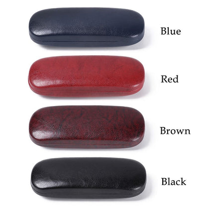 Hot Sale Leather Glasses Case For Men Waterproof Hard Frame Eyeglass Case Black