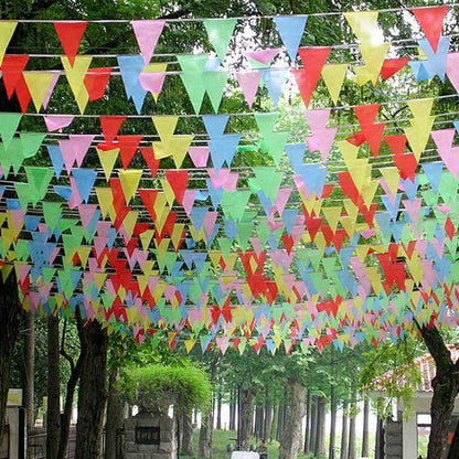 AU 80M-320M Colorful Bunting Triangle Flags Wedding Party Outdoor Banner Decor