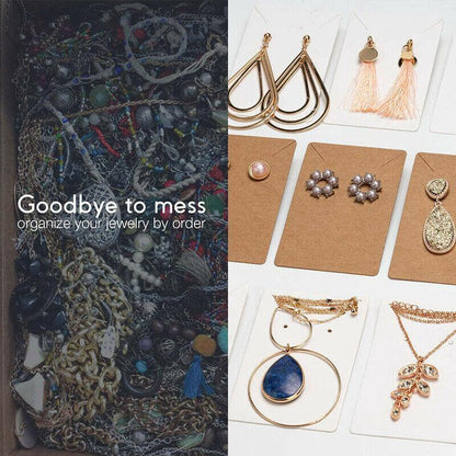 Earrings Necklace Studs Display Cards 40pcs Jewellery Paper Holders 6x9cm Set AU