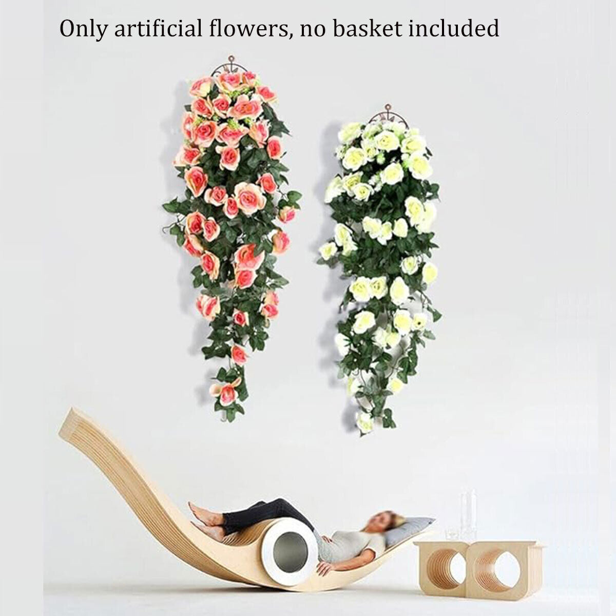 Artificial Rose Flower Garland Hanging Vine Fake Home Wall Wedding Decor AU Pack