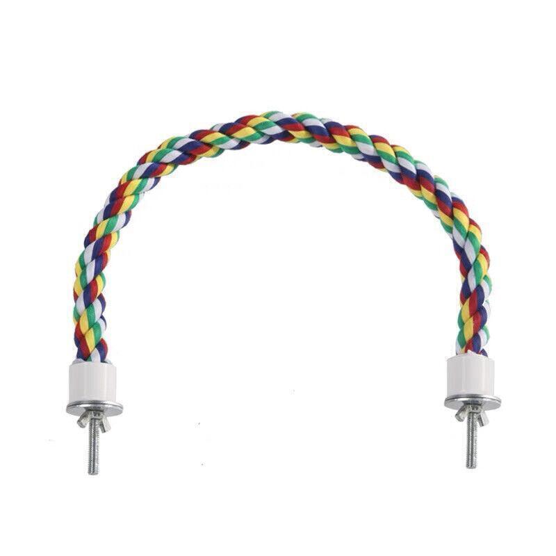Pet Bird Rope Perches Parrot Colourful Cage Comfy Perch Bungees for Birds Toy AU