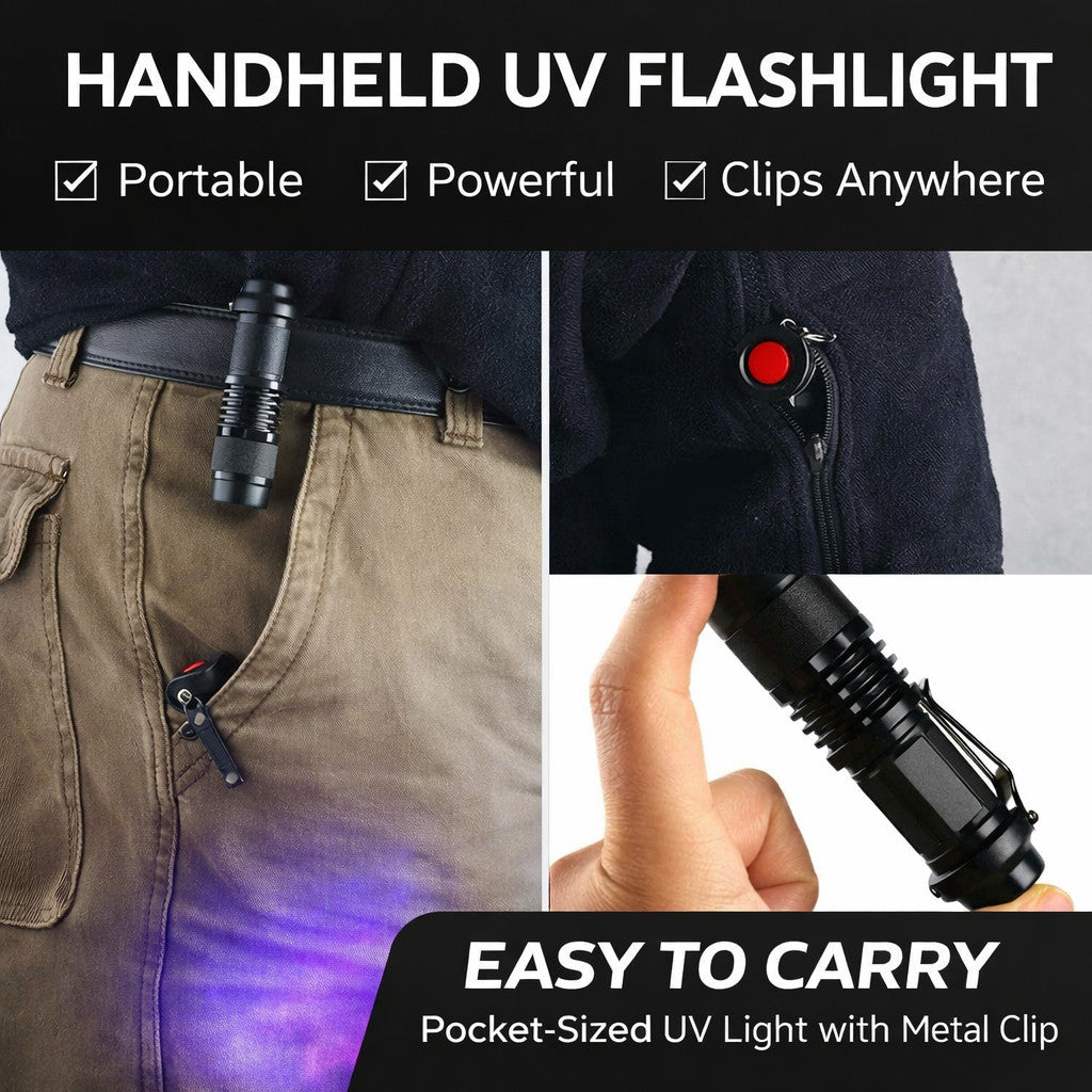UV Ultra Violet LED Flashlight Blacklight Light 365 395 nM Inspection Lamp Torch