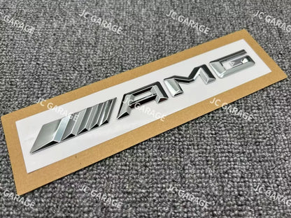 AMG Black Silver Rear Trunk 3D Emblem Badge A C E GLC GLA GLB GLE Before 2017