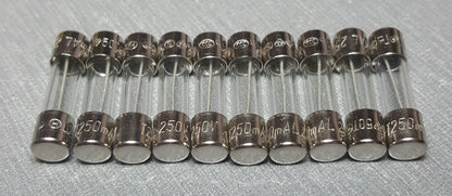 10Pcs 250mA Glass Fuse M205 5mm x 20mm Slow Blow T250mAL 250V AUSTRALUX
