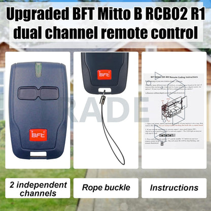 Genuine BFT Mitto Garage/Gate 2 Button Remote Control Type B RCB TX2/TX4/0678