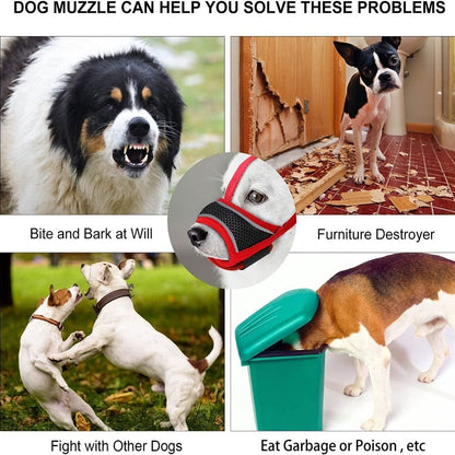 Comfortable Mesh Dog Muzzle Soft Fabric Pet mask  Small to Medium Dogs