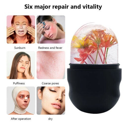 Hot Ice Facial Cube Massager Ice Roller to Depuff Shrink Pores Sculpt Face Care