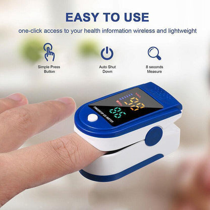 Professional Finger Pulse Oximeter Blood Oxygen Saturation Monitor Heart Rate AU