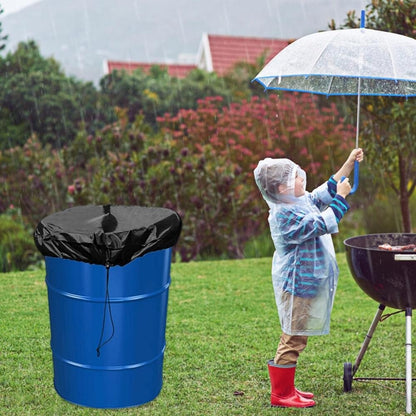 with Stretchable Drawstring Drum Cover 55 Gallon Trash Can Cover  Water Barrel