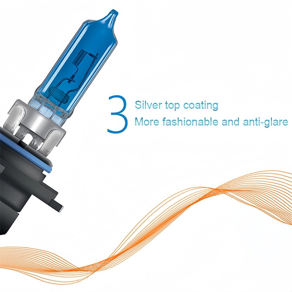 2 x Osram 12V HB3 60W Halogen Cool Blue Hyper White Globes 5300K Original 9005 – Compatible with Osram