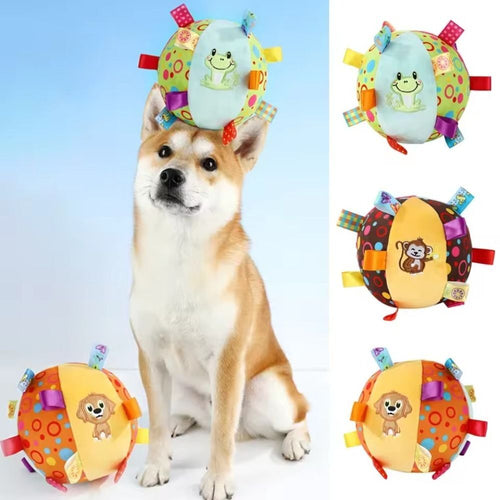 Plush Handle Dog Toys Bite Resistant Dog Squeak Ball Toys  Pet Supplies