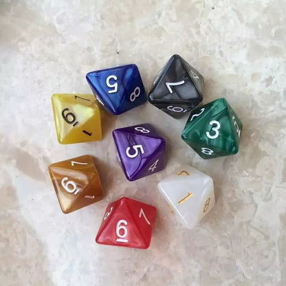 10Pcs/set 8-sided Polyhedral Dice D8 Colored Game Dice DND Dice  TRPG DND