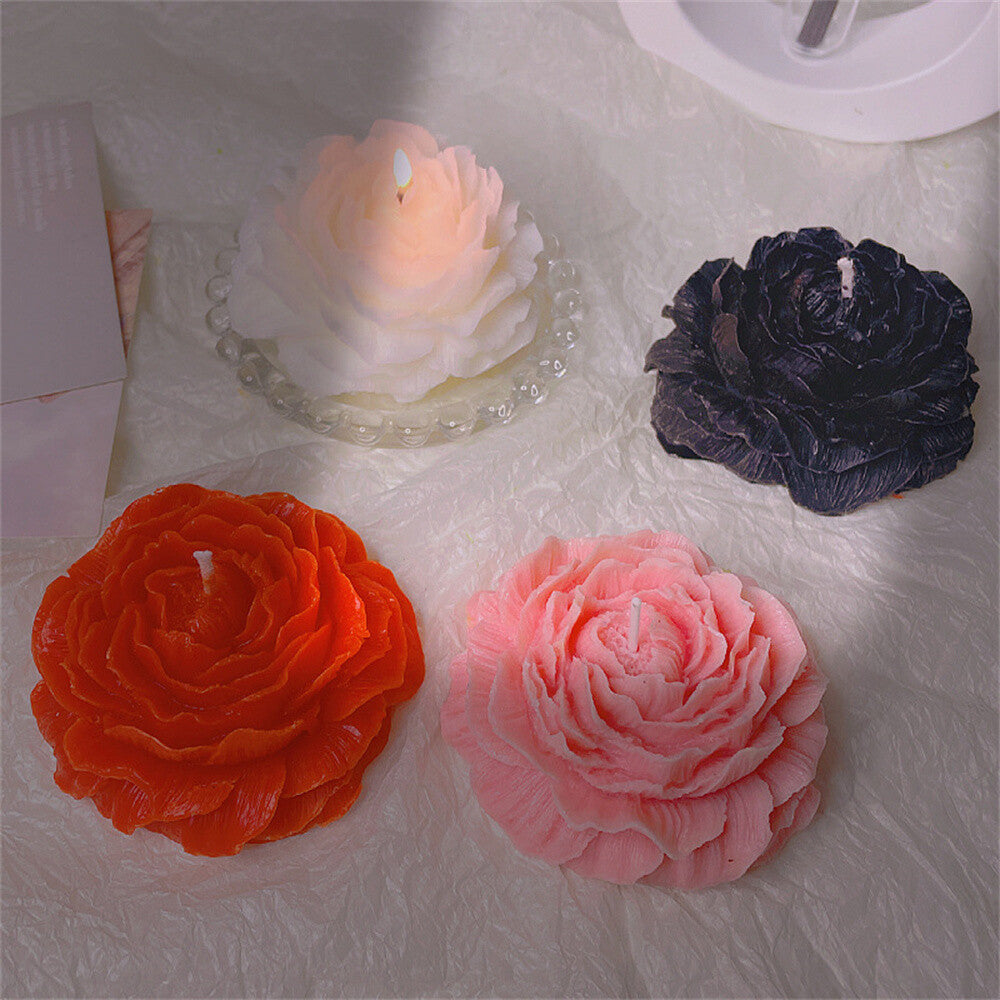 3D Peony Aroma Candle Silicone Mold DIY Peony Flower Mousse Cake Chocolate Mould