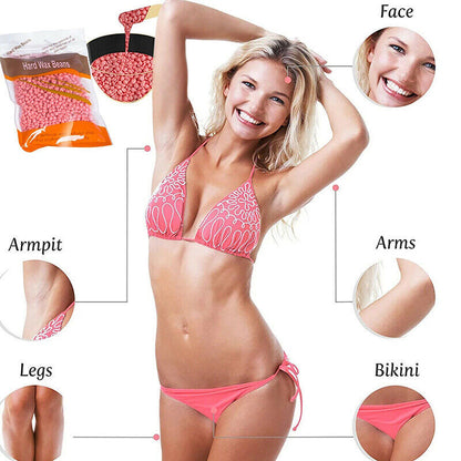300g Hard Wax Bean No Strip No Pain Hot Film Body Waxing Hair Removal Depilatory