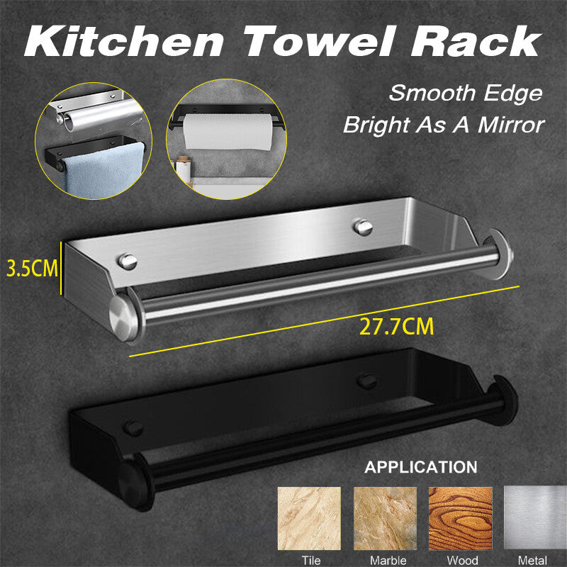 Paper Towel Holder Under Cabinet Wall Mount Stainless Steel Rack Kitchen AU NEW