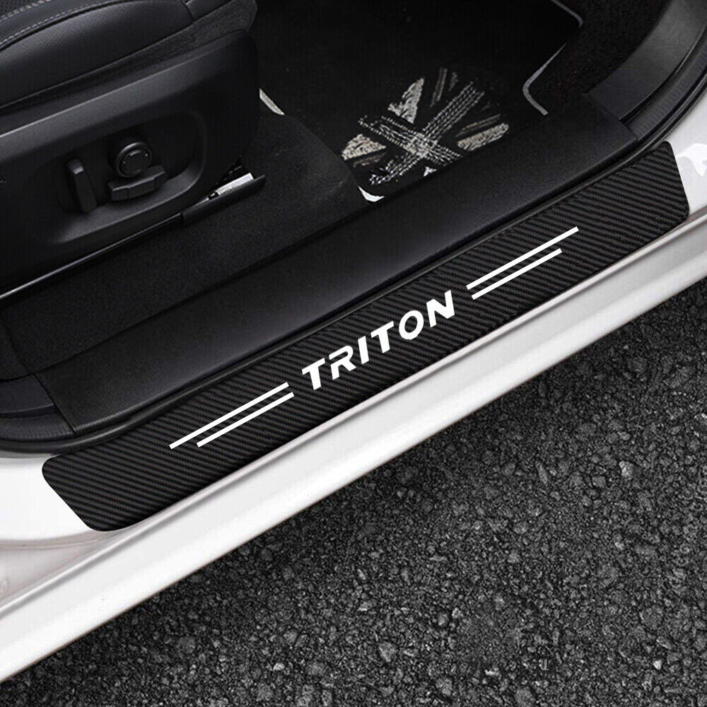 4X Compatible with Mitsubishi Triton Door Sill Plate Protector Stickers Cover Anti Scratch