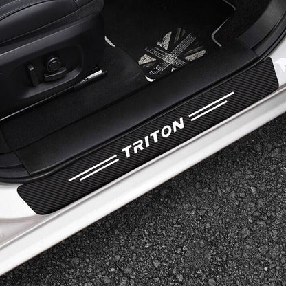 4X Compatible with Mitsubishi Triton Door Sill Plate Protector Stickers Cover Anti Scratch