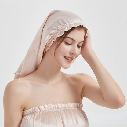 Pure Mulberry Silk Sleep Cap Head Long Hair Care Sleeping Bonnet Night Cap Wrap