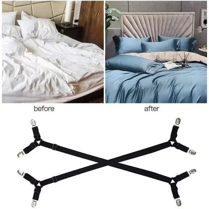 Adjustable Bed Sheet Holder Straps | Crisscross Fasteners for Sheets & Covers
