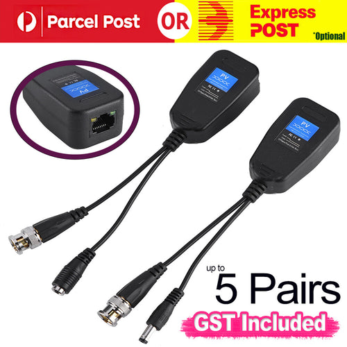 BULK CCTV Coax BNC Video Power Balun Transceiver to CAT5e 6 RJ45 Connector PTZ