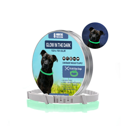 62cm Glow in the dark Collar Dog Cat Ticks & Flea Treatment 8 Months Protection