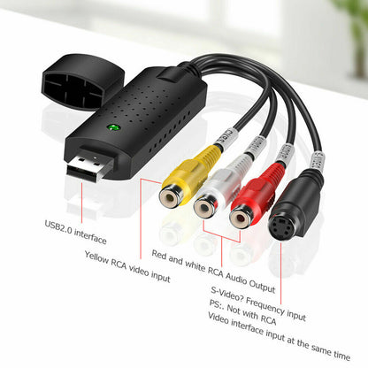 USB 2.0 RCA S-Video Capture Card (LS70) Convert VHS LP Tape to Digital DVD
