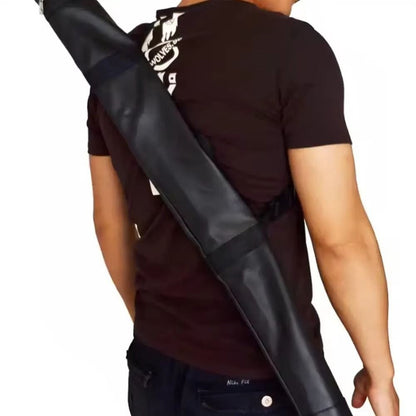1xCue Case Carry Bag Black Leather Billiard Cue Case Pool Cue Stick Carrying Bag