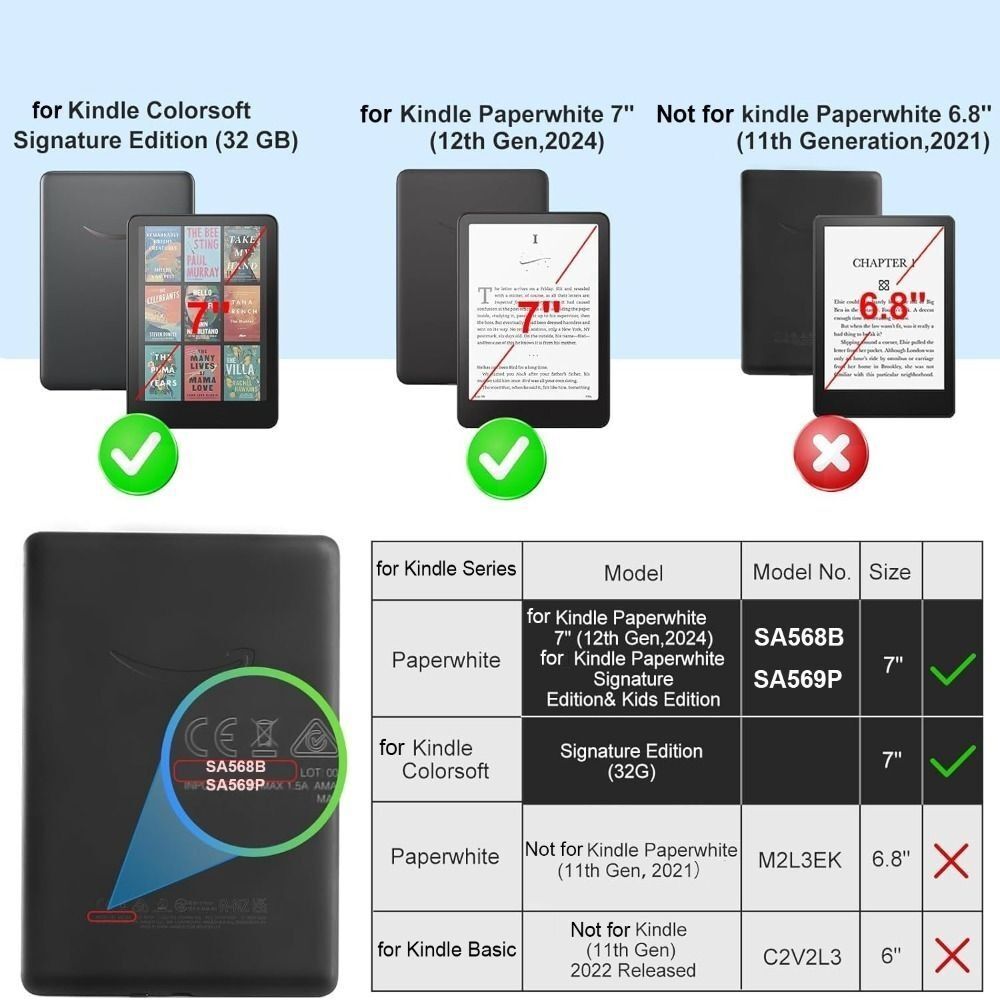 E-Reader Case for Kindle Paperwhite 2024 7 inch  (12th Gen)/Colorsoft