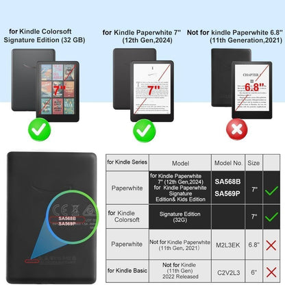 E-Reader Case for Kindle Paperwhite 2024 7 inch  (12th Gen)/Colorsoft