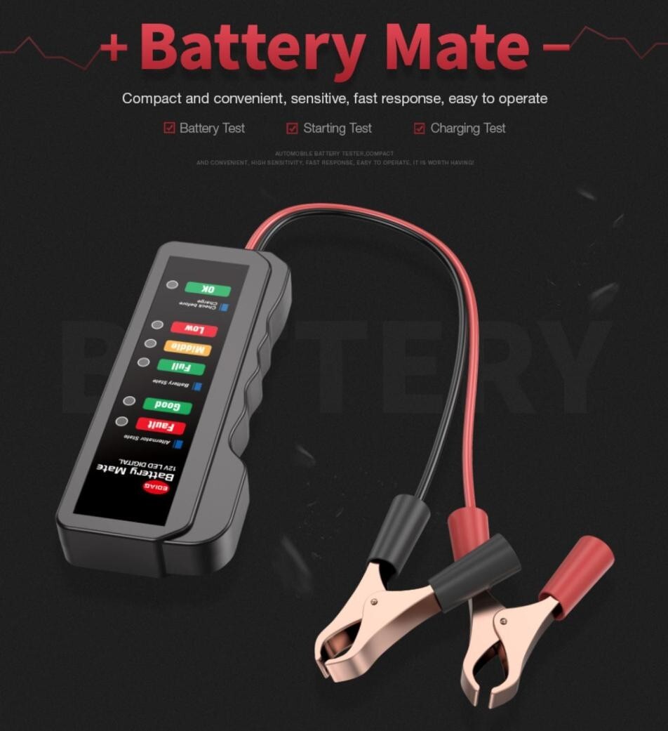 Car Battery Tester 12V Battery Load Tester Automotive Battery Voltage Checker