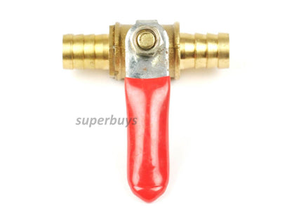 10mm Brass Barbed Shut Off Valve Cock Tap Inline Ball Valve Lever Water Flow