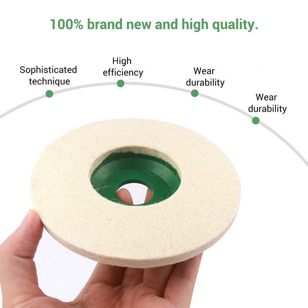 125MM Round Wool Buffing Pad Polishing Wheel Felt Buffer Disc for Angle Grinder