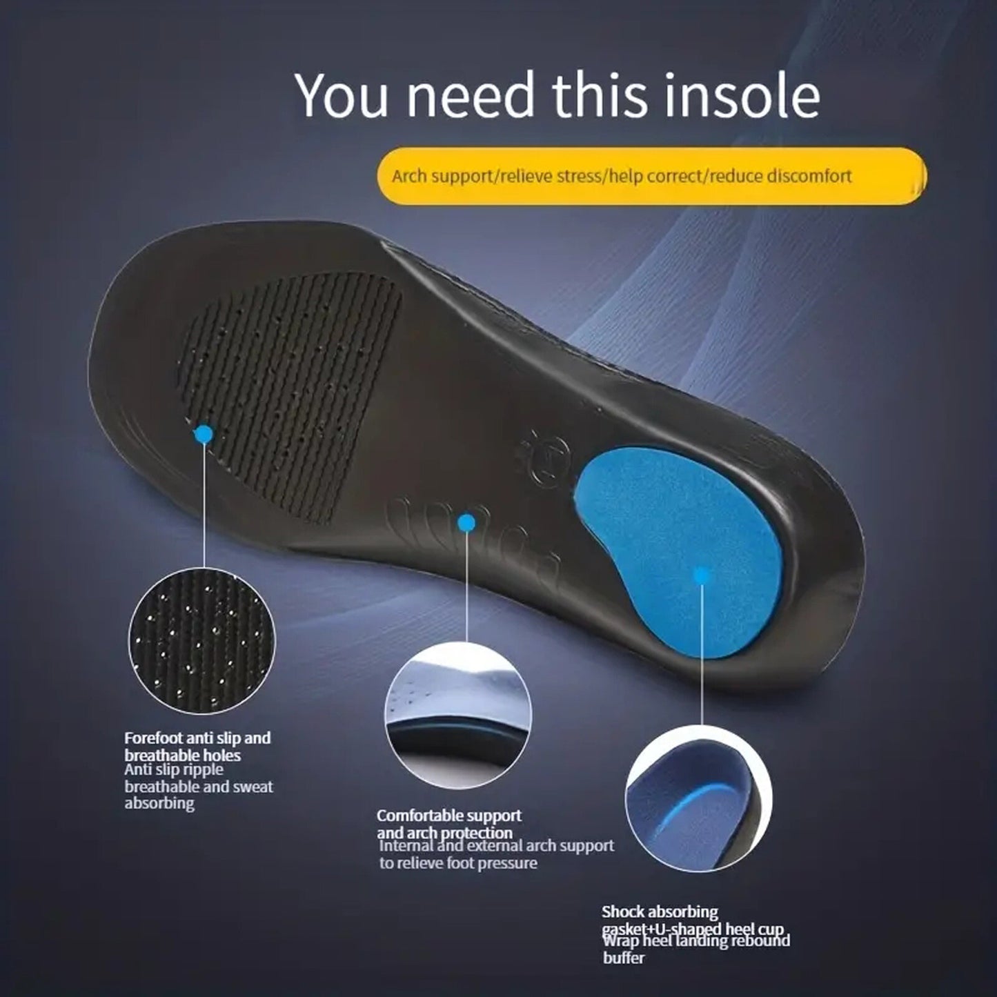 Orthotic Insoles Arch Support Shoe Inserts Inner Soles Shoe Soles Shoe Insoles