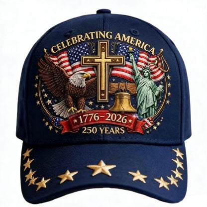 250th Anniversary USA Hat - Adjustable United States Baseball Cap for Men Women