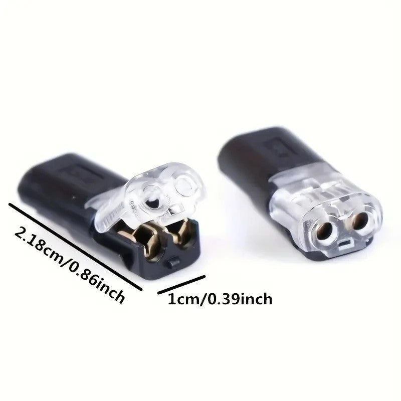 20/50/100 H2 2-Pin Wire Connectors Quick Connect Terminal Block Nylon Copper