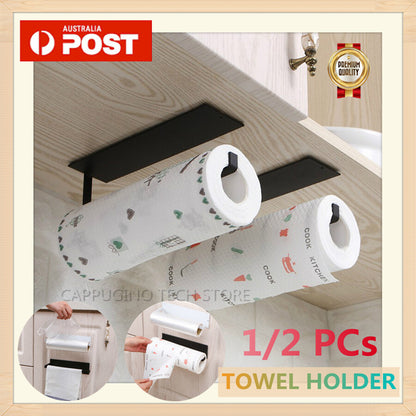 Paper Towel Holder Hanger Rack Kitchen Shelf Organizer Under Cabinet Roll Cup AU
