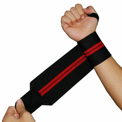 Weight Lifting Gym Muscle Training Wrist Support Straps Wraps Bodybuilding AU