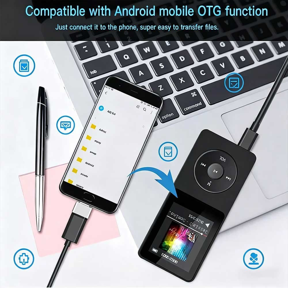 MP3 Player with Bluetooth 5.0 Portable Digital Lossless Music MP3 MP4 Player