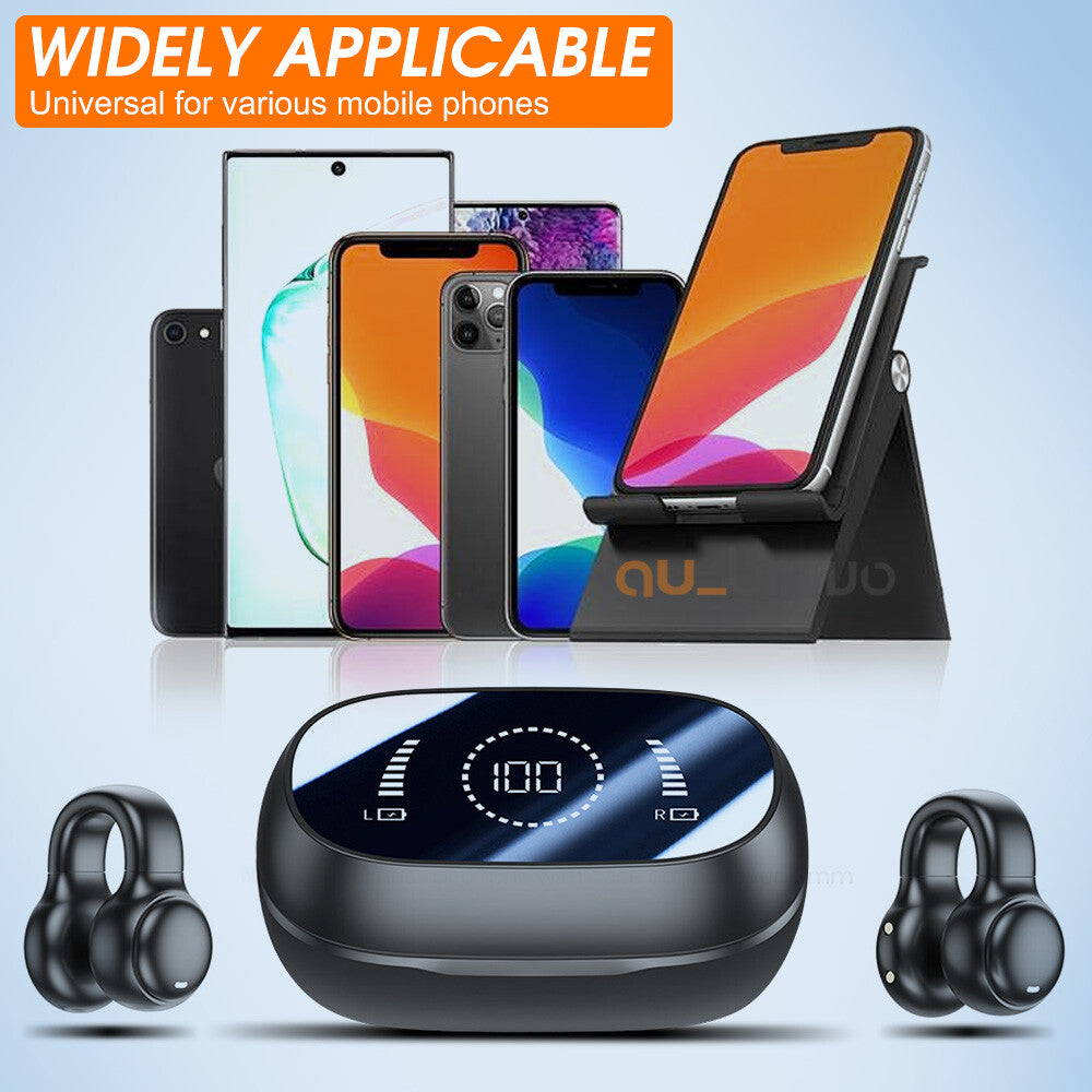 Wireless Headphones Bluetooth 5.3 Earphones Earclip Design Touch Control Headset