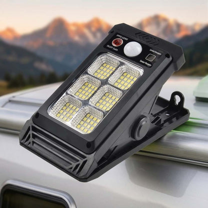Solar Powered Clamp Light Waterproof Outdoor Use for Garden Camping Lighting